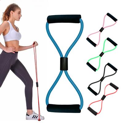 Bande Élastique 8 Forme Yoga Traction Bande Élastique Corde Caoutchouc Latex Résistance Bras Fitness Exercice Développeur de Poitrine Pilates Yoga Salle de Sport à Domicile