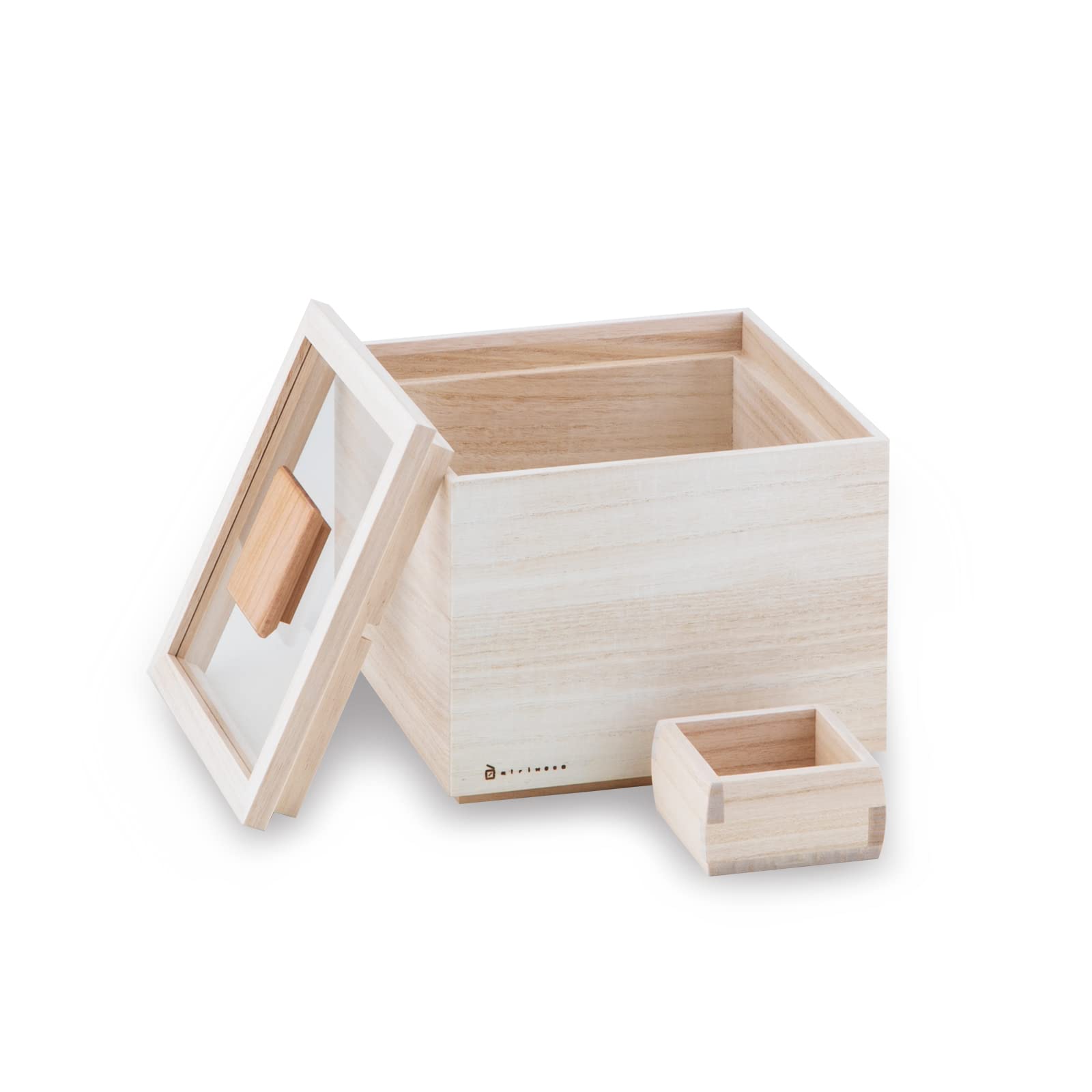

Masuda Kiribako Store Банка для риса Paulownia с чашкой для риса Хранение риса Paulownia в коричневом мультизерновом сухом консерванте для влажности (3 кг)