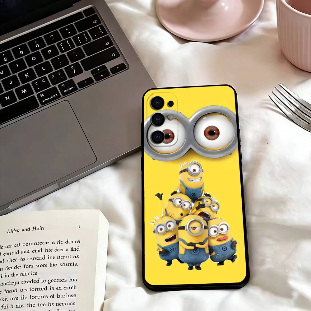 Cute M-MinionT Phone Case For Samsung S25,S24,S21,S22,S23,S30,Ultra,S20,Plus,Fe,Soft Silicone Black Cover