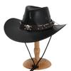 Popular Men's and Women's PU Leather Cowboy Hats, Unique Three-dimensional Skull Rivets with Willow Nail Ropes, Fun for Birthday Parties