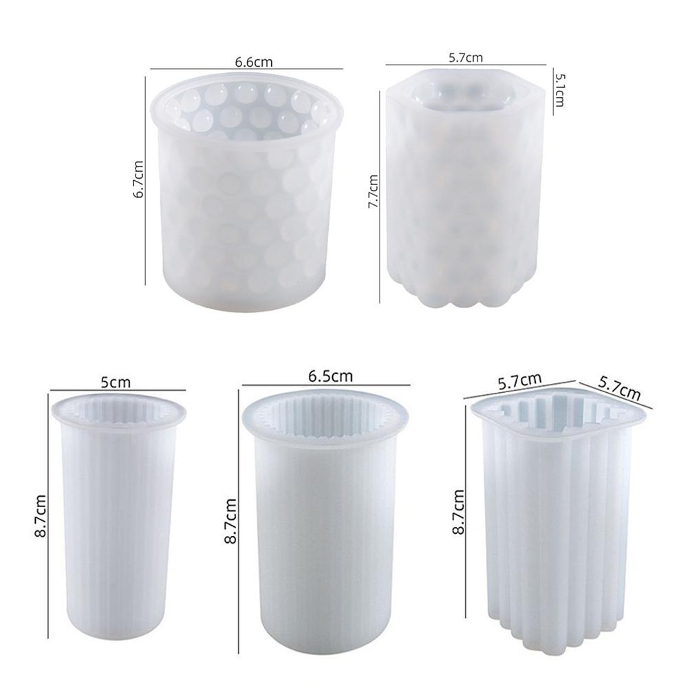 3D Cylinder Candle Mold DIY Silicone Candle Mold Cake Resin Molds 3D Art Wax Candle Making Mould Silicone Handmade Soap Molds