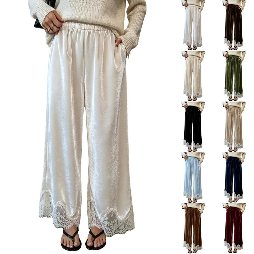 Women's High Waist Wide Leg Yoga Pants Color Casual Athletic Sweatpants for Workout
