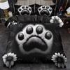 Fluffy Dog Paw Bedding Set Animal Paw Duvet Cover, Modern Bed Cover Home Decor Single Double Queen King Full Size Beds