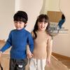 2023 Winter Kids' Thick Turtleneck Sweater - Solid Color, Cozy Knit Pullover for Boys & Girls
