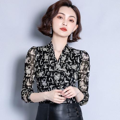 

Новая весенняя женская футболка, большая модная свободная рубашка с длинными рукавами для матери среднего возраста, тонкая, прикрывающая живот 3XL