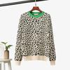 Leopard Print Women's Color Block Knit Sweater - Autumn/Winter Loose Pullover