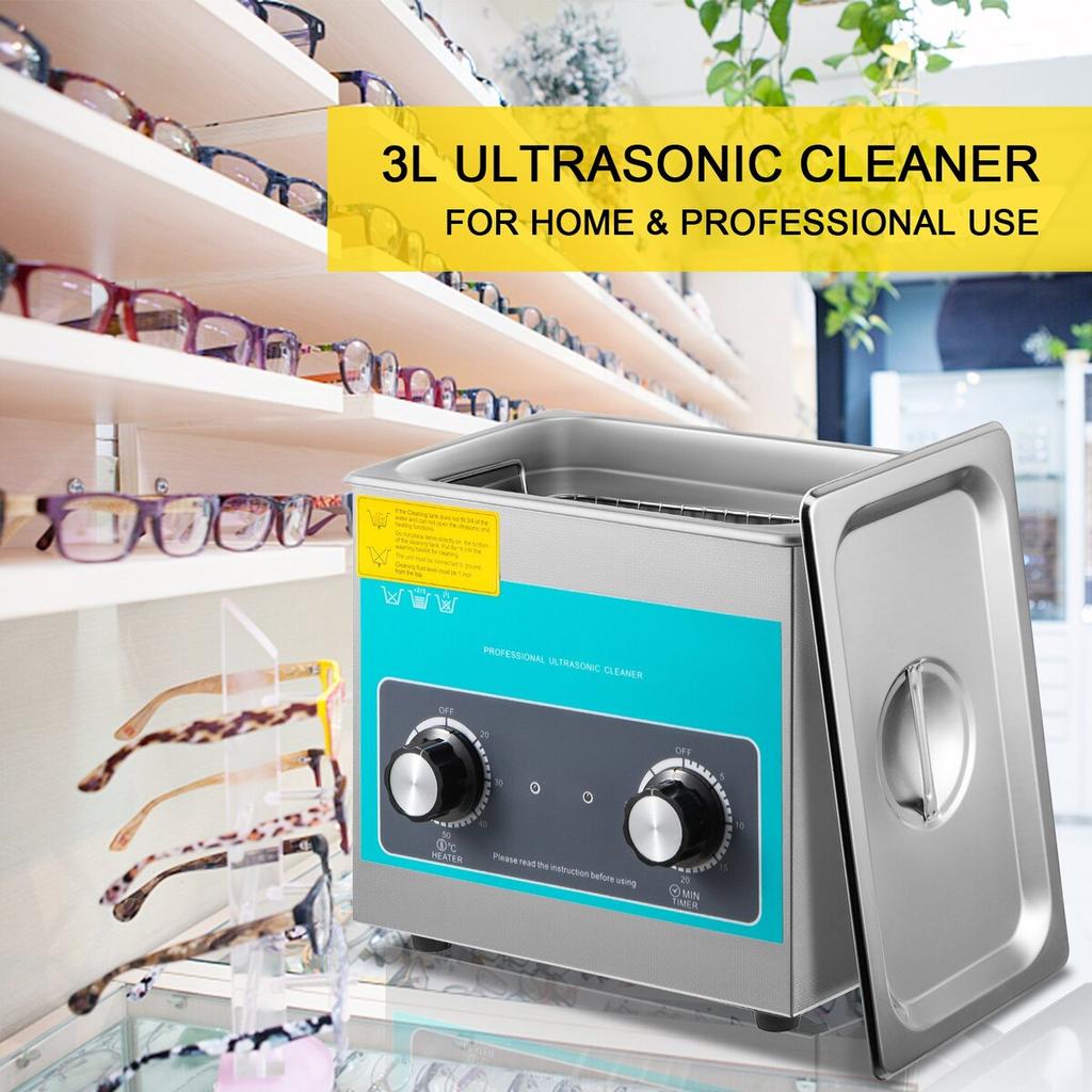 Knob Ultrasonic Cleaner 3L 40kHz Ultrasonic Cleaning Machine Knob Control Sonic Cleaner 304 Stainless Steel Ultrasonic Cleaner Machine with Heater &