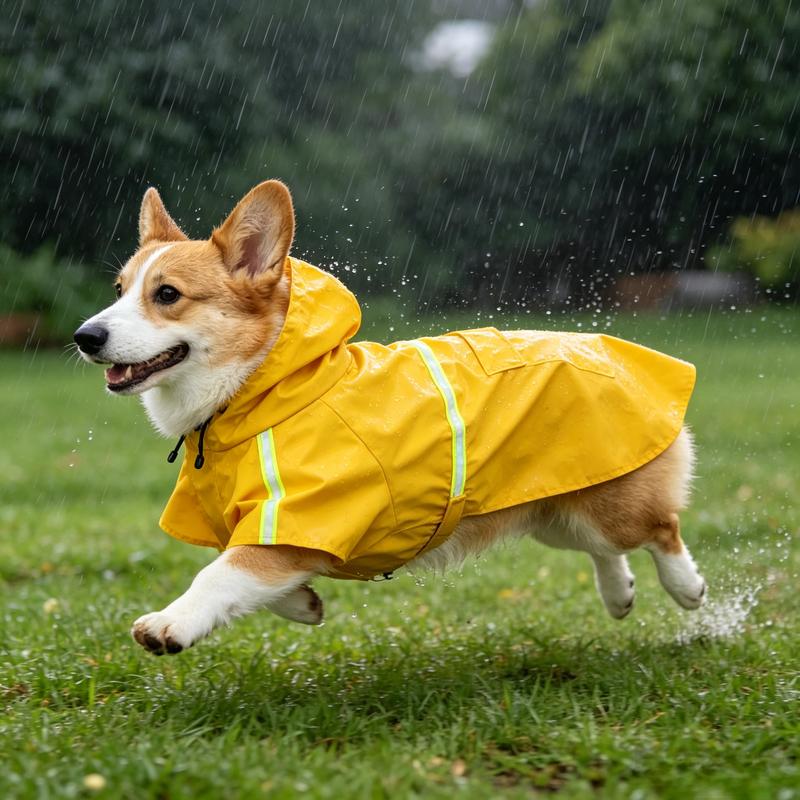 Large Dog Raincoat Corgi Cloak Style Puppy Waterproof Dog Clothes Reflective Pet Windproof Rainproof Hooded Raincoat For Dog