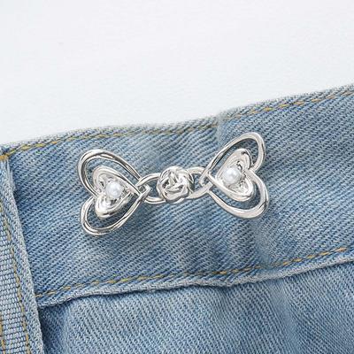 Alloy Tighten Waist Button Beautiful Heart No Sewing Required Jeans Button Adjuster Detachable Pants Waist Buckle