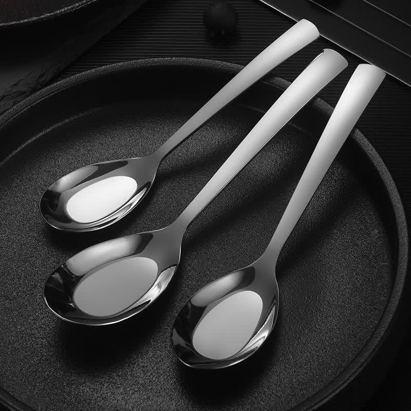 DURAIN Flat Stainless Steel Soup & Rice Spoons