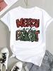 (Asian Size) Tree Cute 90s Tee Top Print New Year Clothing T Shirt Women Fashion Christmas Festival Woman Short Sleeve Graphic T-shirts