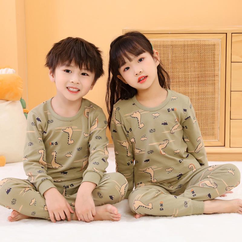 Children's Cartoon Cotton Sweater & Pants Set: Autumn/Winter Pajamas or Homewear