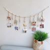 Hanging Photo Display Room Wall Decor Picture Frames Collage with Clips Boho for Home Decor Valentines Day Birthday Party