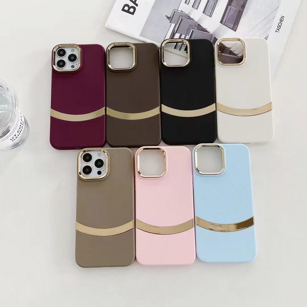Applicable To IPhone15PRO Mobile Phone Case Simple Electroplated Apple 14MAX Niche Anti-fall Soft Shell Protection Case