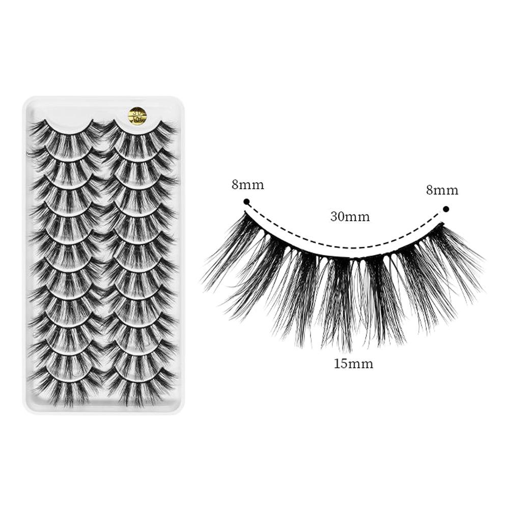 10 Pairs 3D Soft Mink Hair False Eyelashes Crisscross Thick Long Eye Lashes Women's Beauty