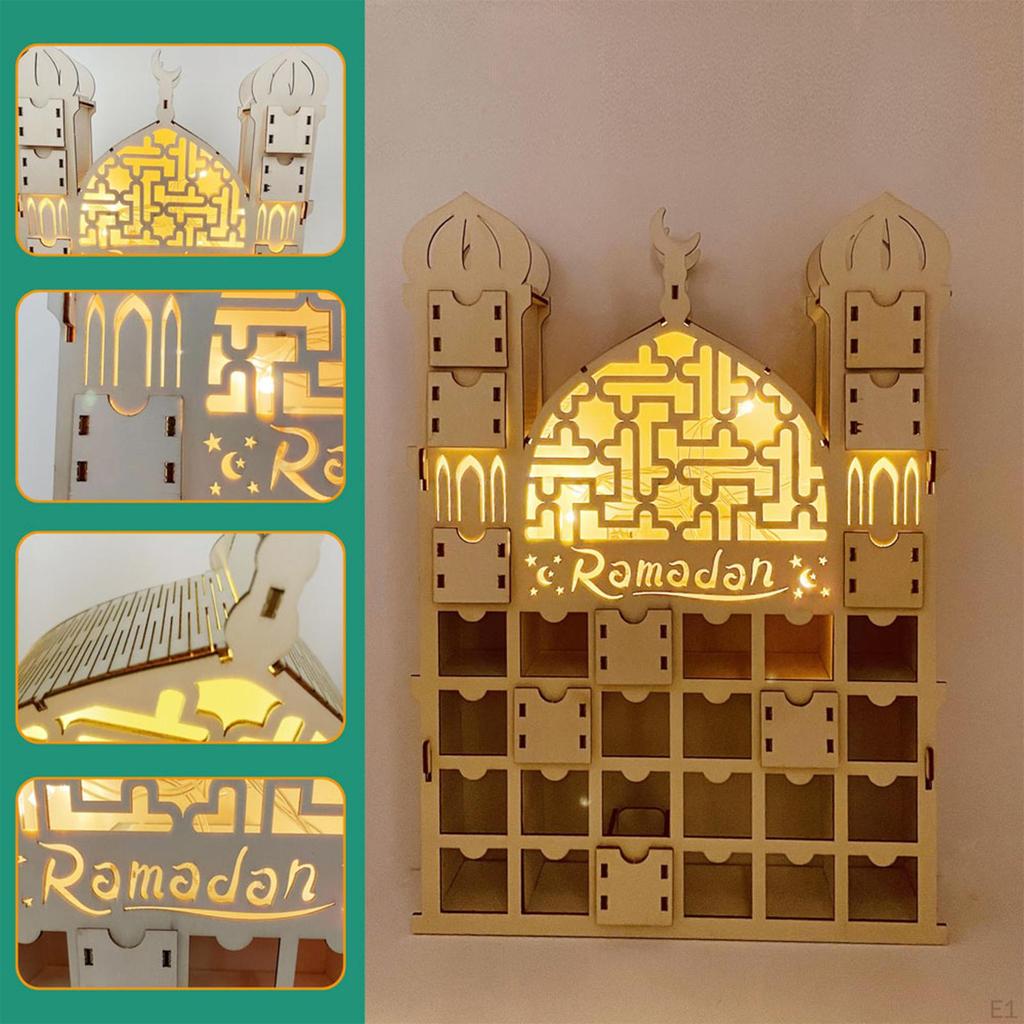 Ramadan Advent Calendar Holiday Decoration Table Decor Gift for Kids