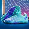 Children's Football Shoes, Boys and Girls Rotating Buckle Artificial Grass Flat-bottomed Broken Nail Training Shoes Outdoor Sports Shoes