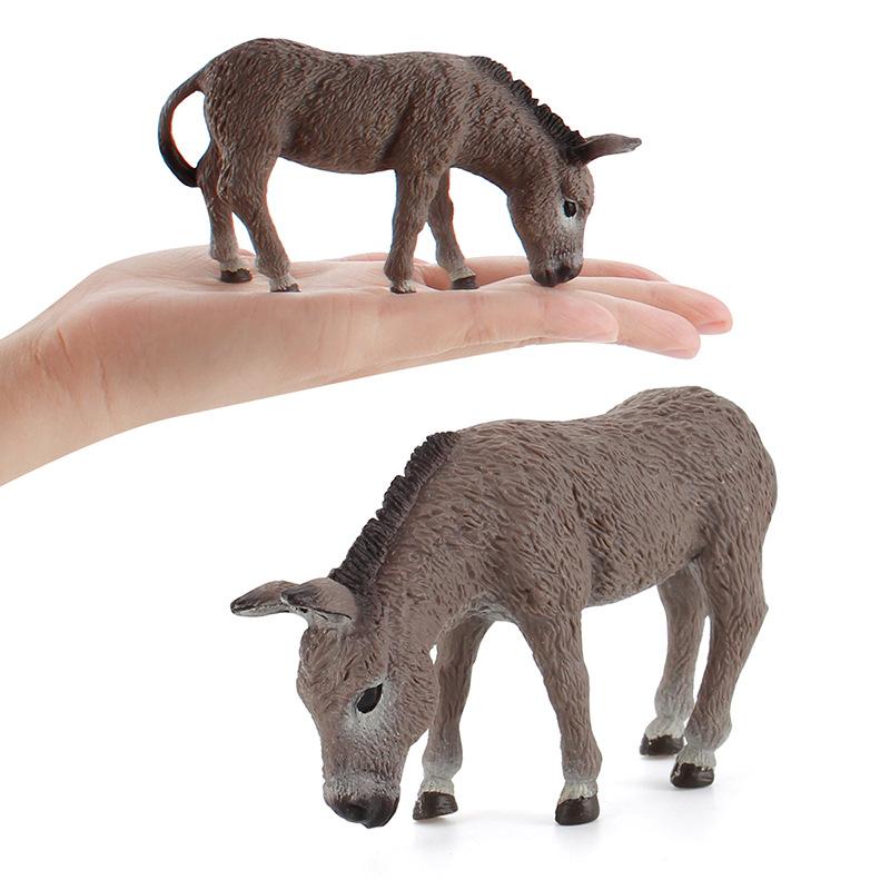 Simulation Animals Model Ornaments Lifelike Donkey Action Figures Children Cognitive Puzzle Toys For Gifts