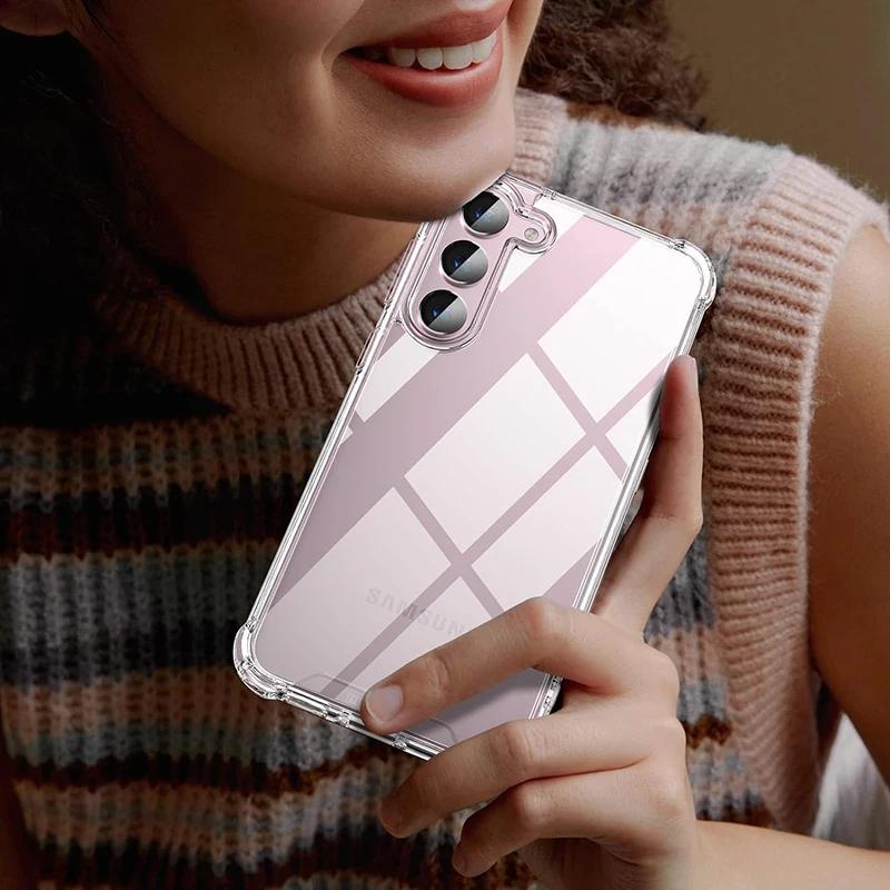 Stoßfestes Silikon Klares Handyhülle Für Samsung Galaxy S25 S24 S23 S21 FE S22 S20 S10 Plus Ultra A73 A55 A54 A53 A35 A14 M36 M54 Linsenschutzhülle