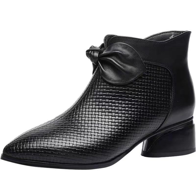 New Pointed Thick Heel Short Boots Mother's Shoes Women Boots
