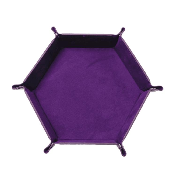 Dices Folding Tray PU Leather Velvets Holder Portable Folding Dices Rolling Tray