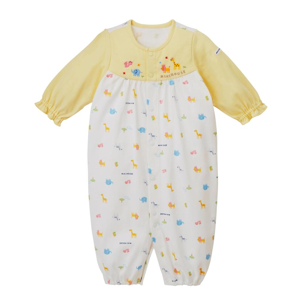 Miki House Coverall Romper with Animal Made in for Boys and Baby Size Two-Way All-in-One Design, Japan, Girls, Newborn, Pre-Birth Prep, Clothes,