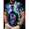 Men's 3D Skull Printed T-shirt 2025 Summer New Men's Round Neck T-shirt Casual Comfortable Hip Hop Pullover Short Sleeve