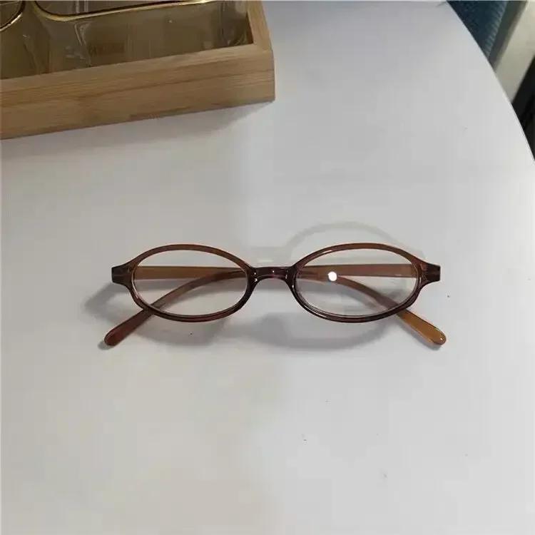 Retro Oval Glasses Women Girls Y2K Red Green Frame Glass Eyewear Decorative Computer Anti-blue Eyeglasses with Seaside Driving