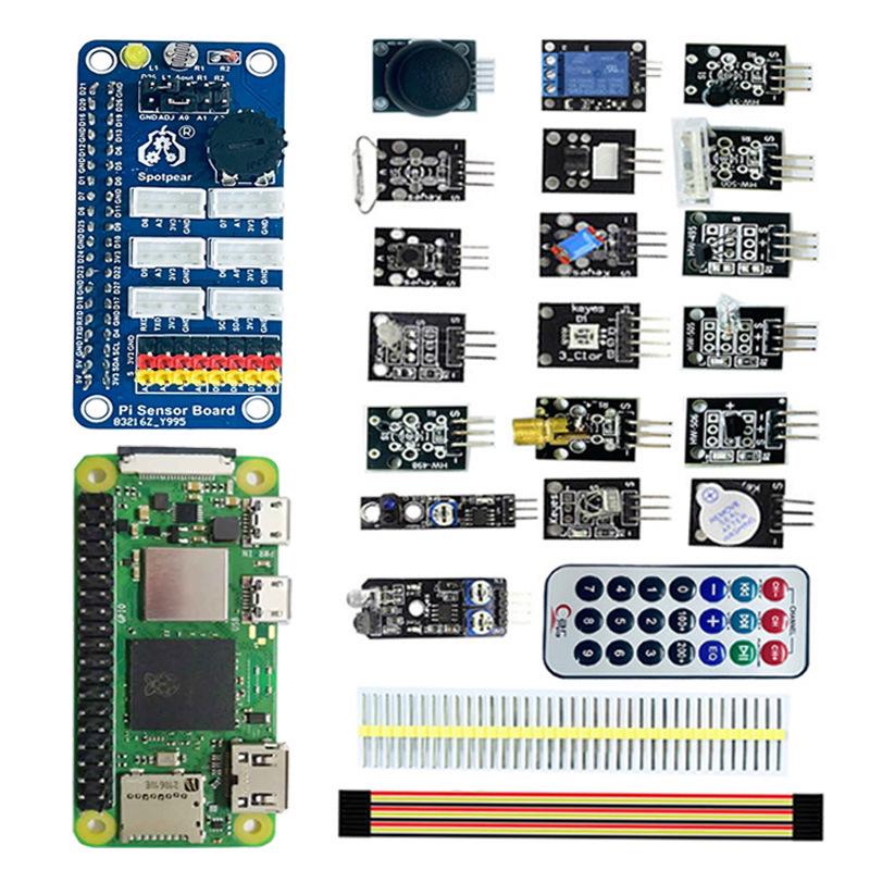 Raspberry Pi Starter Kit: 4B Zero 2W Pico W Board with 24 Sensors