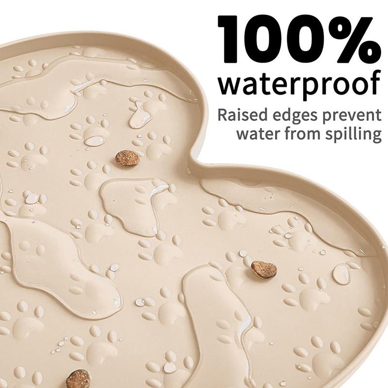 Funny Bone Shapes Silicone Dog Feeding Mat Non-Slip Waterproof Washable Pet Placemat with Powerful Suction Perros Accesorios