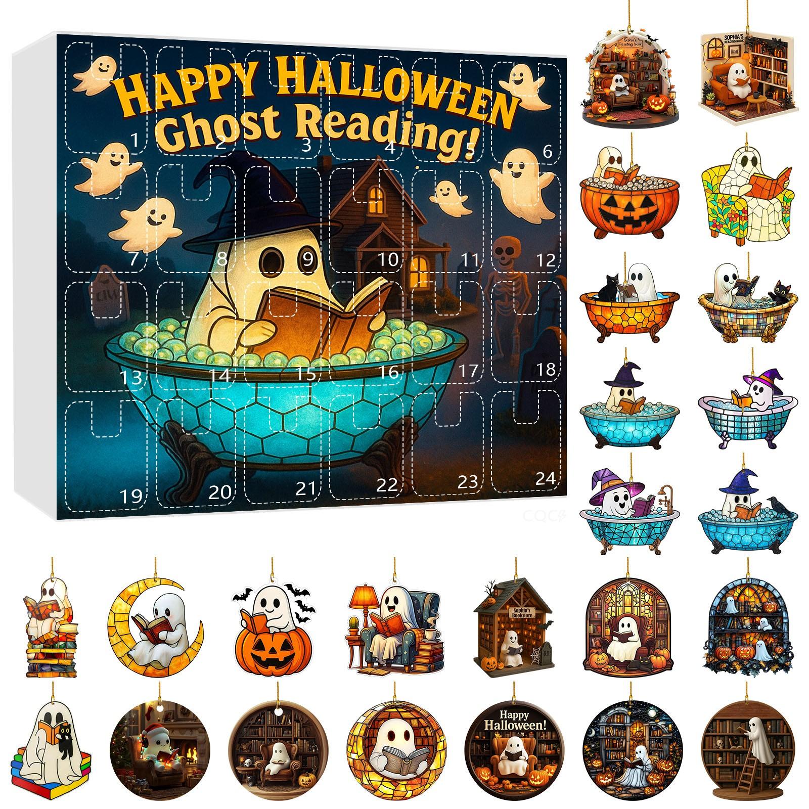 

Календарь прибытия на Хэллоуин включает 24 календаря прибытия, календарь обратного отсчета и коллекционные предметы-сюрпризы One Size белый