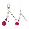 Creative Tomato Fork Keychain Phone Lanyard Resin Charm Decorative Accessory For Car Interior And Gifting