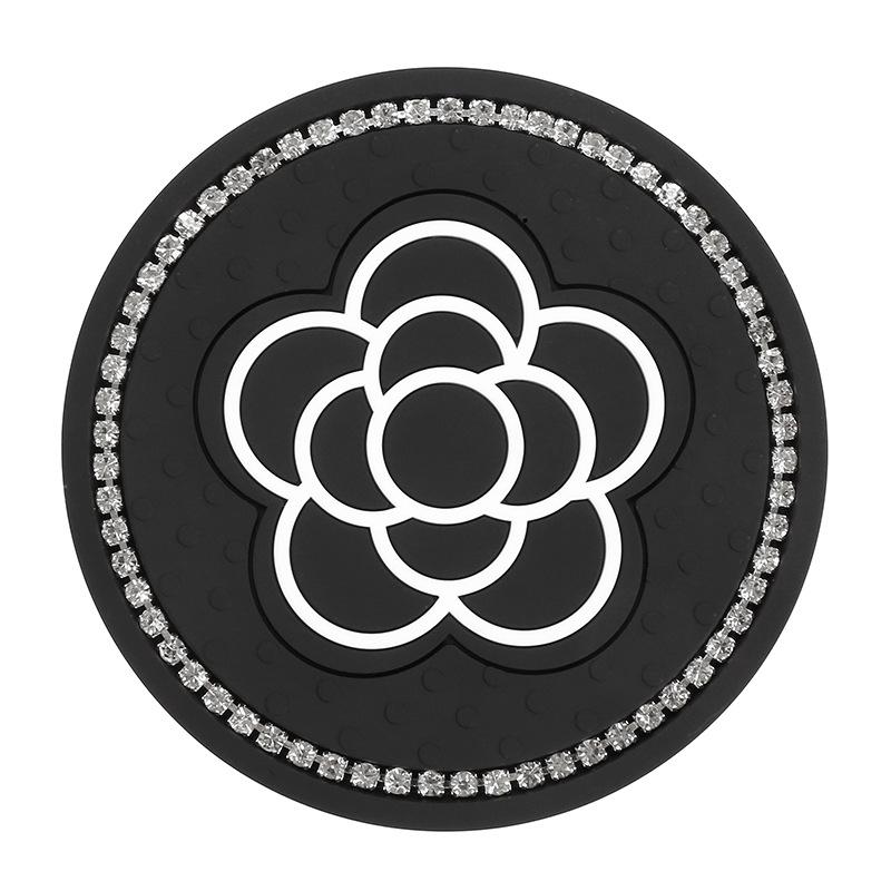 

1 шт. Блестящий коврик для подстаканника в автомобиль, креативный мультяшный кошачий след с бриллиантами, резервуар для хранения, нескользящий коврик, товары для украшения интерьера для женщин