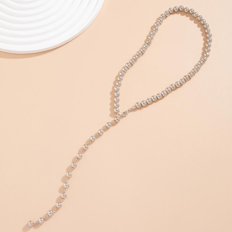 Long Statement Round Beaded Necklace Vintage Inspired Lightweight Tassels Neckchain Handmade Accessory