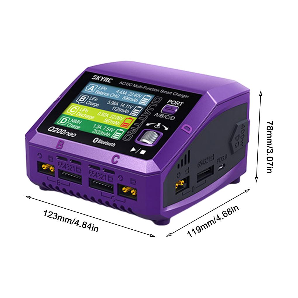 SKYRC Q200neo EU Plug Charger Lipo 4 Channel AC Battery Balance Charger Discharger AC200W DC400W 1-6S LiPo Smart Charger
