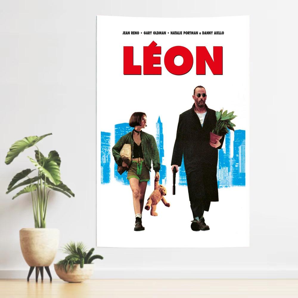 Leon The Professional Movie Poster Tapestry Wall Art Aesthetic Room Decor Classic Film Wall Hanging For Bedroom Dorm Living Room 74x94cm(29x37in)