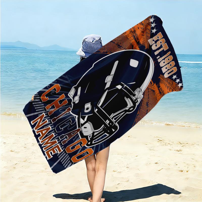 Personalized Football Fanatic Journal Beach Towel Microfiber Beach Towel Thin Absorbent for Beach Swimming Yoga Bath Sports. 0910157