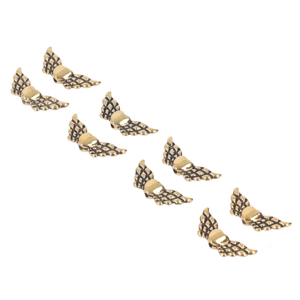 50pcs Angel Wing Spacer Beads with Heart Uniform Size Beautiful Zinc Alloy Beads for Bracelets DIY