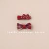 Chinese Style Red New Year Bow Hair Clip for Girls - Non-Damaging, Heart Design for Baby Bangs and Wispy Hair