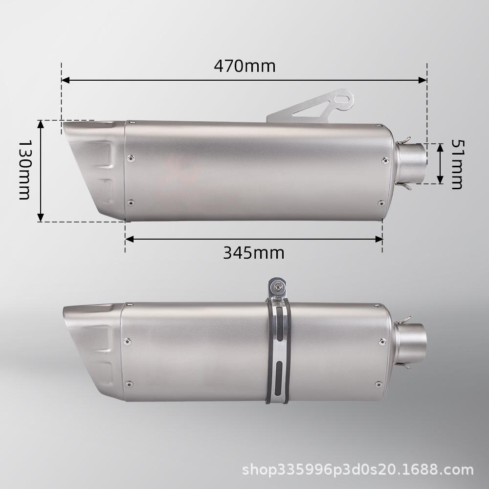 Silencieux d'échappement de moto M12-B en acier inoxydable de 51 mm pour modification