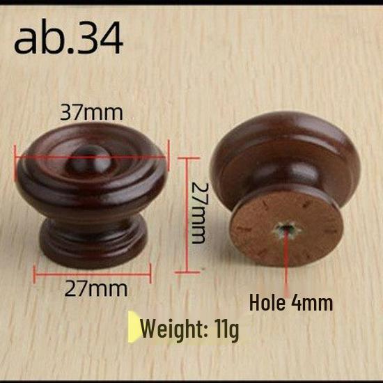 Solid Paulownia Wood Round Drawer & Cabinet Handle