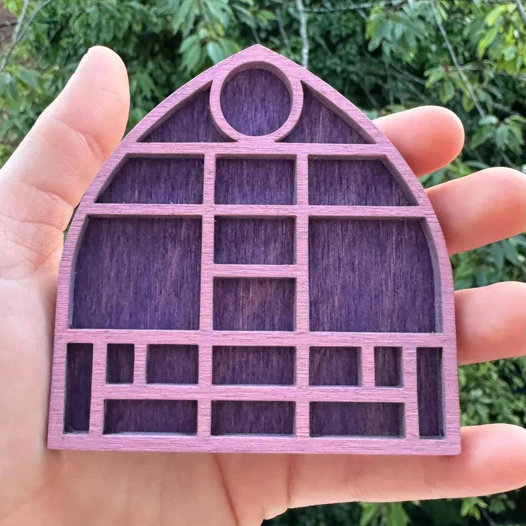 1PC Miniature Trinket Shelf Crystal Shelf Dollhouse Miniature Decor Printers Tray Miniature Wooden Storage Trinket Shelf