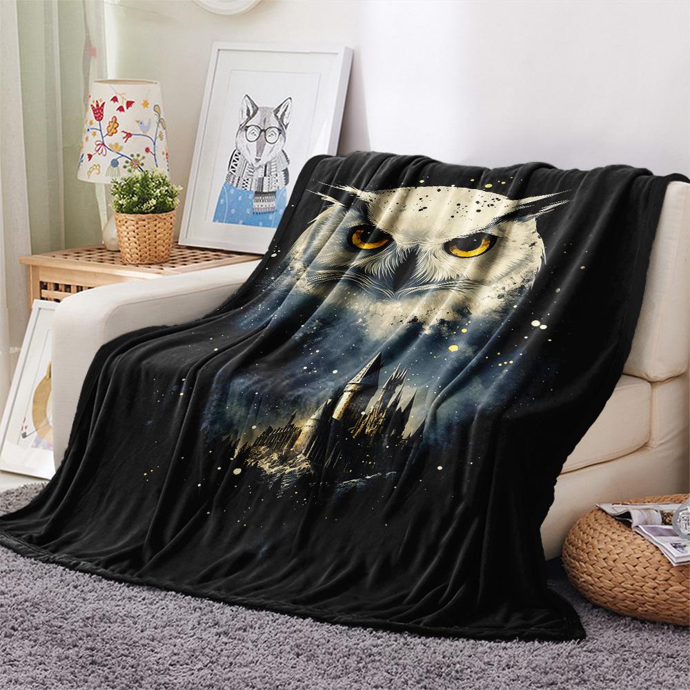 Owls Print Flannel Blanket, High Quality Comfortable for All Seasons, Home Decor, Warmth and Comfort