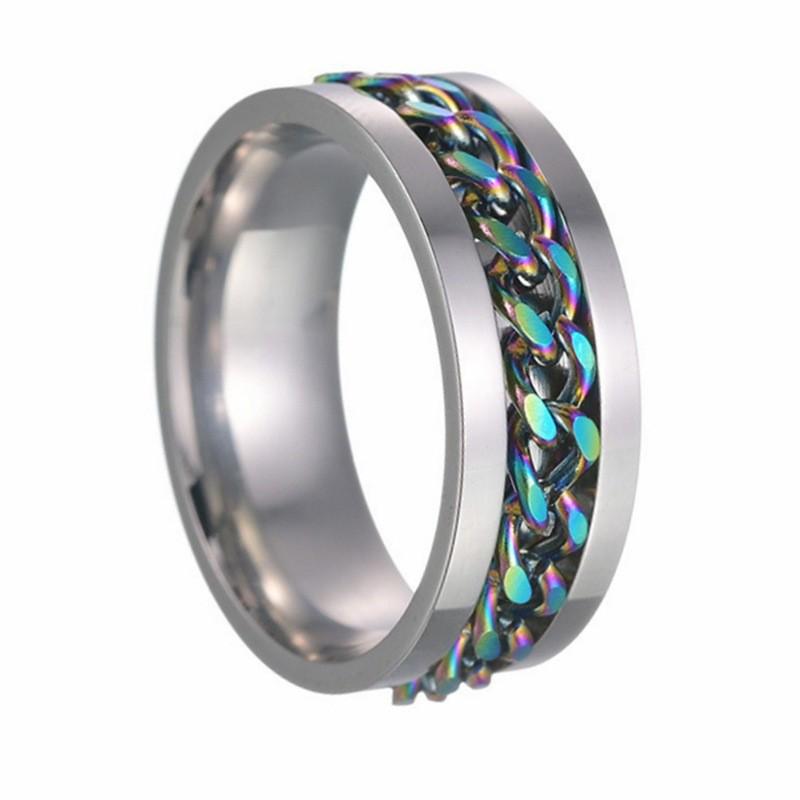 2023 European & American Titanium Steel Rotating Punk Couple Ring for High-Quality Decompression and Anti-Dryness