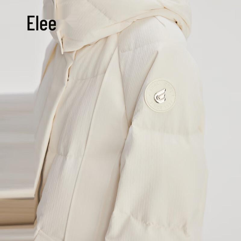 Aieliyi Women's Mid-Length Detachable Hood Down Jacket