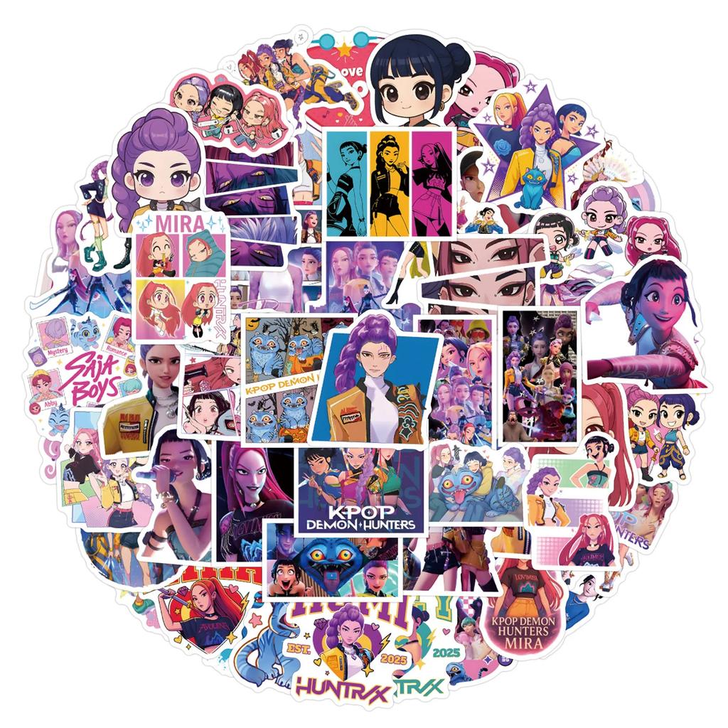 110pcs/Set Anime KPop Demon Hunters Stickers Demon Hunters Tiger DIY Stickers Scrapbooking Phone Luggage Waterproof Decal