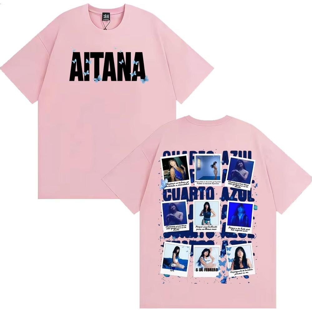 Singer Aitana Cotton Men's Shirt Oversized Cuarto Graphics Summer Women's Y2k Hip Hop Streetwear Tshirt