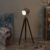 93.98 cm Wooden Tripod Nickel Spotlight Lamp Industrial Nautical Searchlight for Home, Office, Livingroom, Bedroom, Diningroom Decor