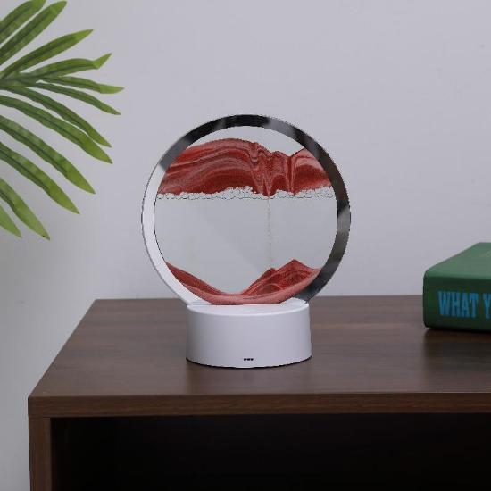 

2023 Высококачественный светодиодный светильник для песка, динамическая фоторамка для песка, RGB USB, светильник для песочных часов, 3D-сцена с глубоким морским песком, динамический дисплей, декоративный ночник красный