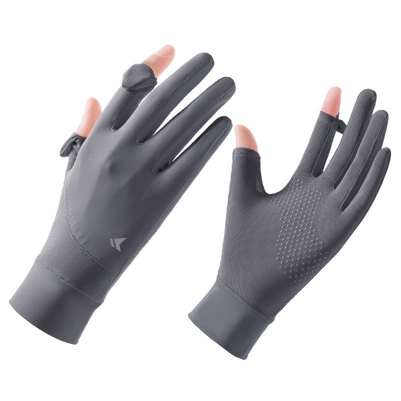 Women's Ice Silk Sun Protection Gloves - Lightweight, Breathable, Anti-Slip, UV Shield for Summer Cycling.